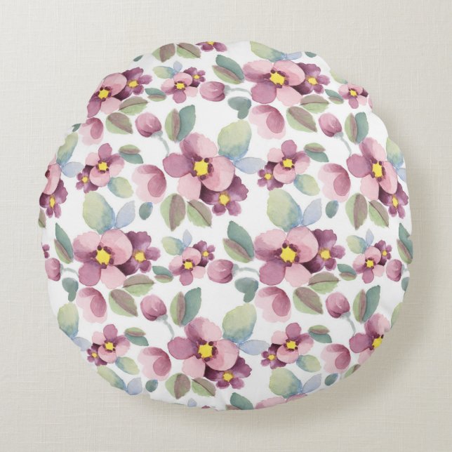 Coussins Ronds Fleurs d'été 1 (Devant)
