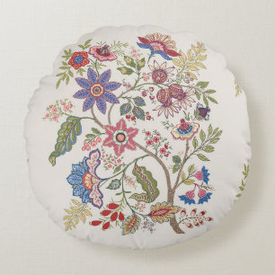Coussins Ronds Fleurs d'Imaginaire en rétro, vintage, embroi jaco