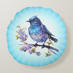 Coussins Ronds Fleurs d'oiseau de fée aquarelle Clipart-73611