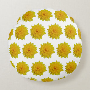 Coussins Ronds Fleurs jaunes