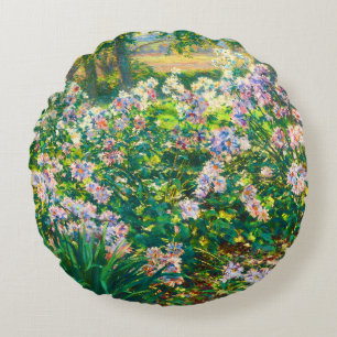 Coussins Ronds Fleurs jolies vintages Illustration Fleurs blanche
