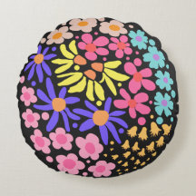 Fleurs modernes et élégantes Noir