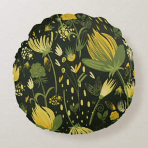 Coussins Ronds Fleurs motif transparent