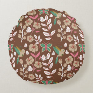 Coussins Ronds Fleurs motifs florales sans soudure, feuilles, pap