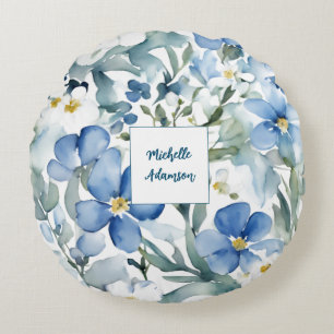 Coussins Ronds Fleurs Plaines Rétro Élégantes Et Élégantes Votre