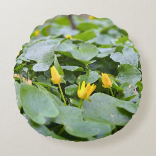 Coussins Ronds Fleurs sauvages de la forêt – Photographie botaniq