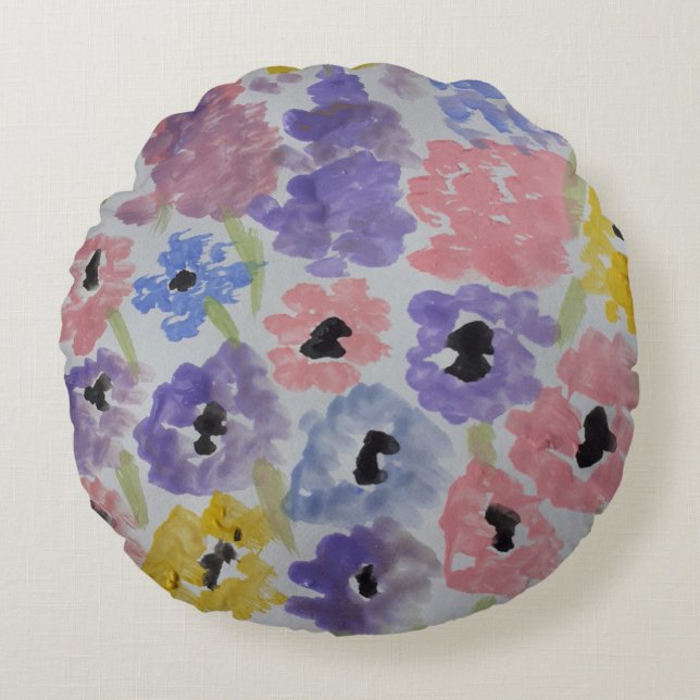 Coussins Ronds Fleurs sauvages d'été (Devant)