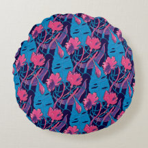 Fleurs sauvages tropicales bleues roses modernes e