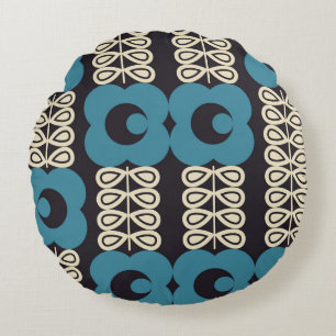 Coussins Ronds Fleurs stylisées : Vintage moderne géométrique.