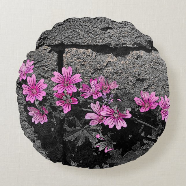 Coussins Ronds Fleurs violettes (Devant)