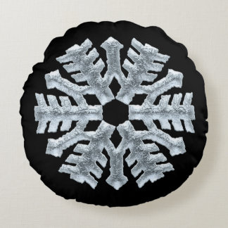 Coussins Ronds Flocon de neige Icy Frozen sur Classy Black
