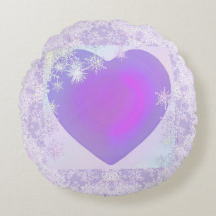 Coussins Ronds Flocon de neige pourpre