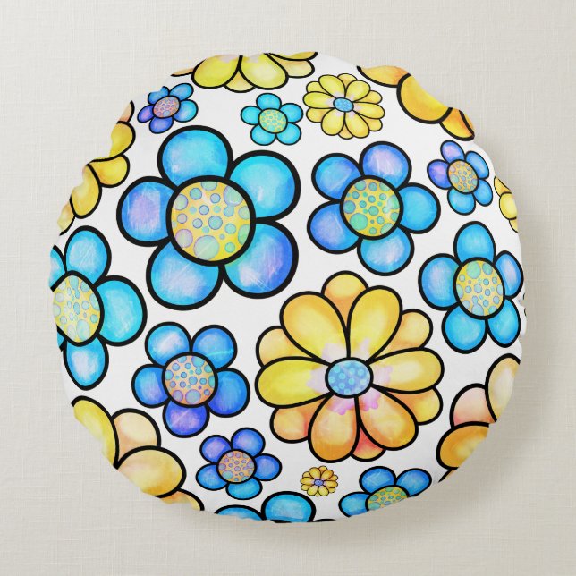 Coussins Ronds Floral (Devant)