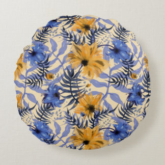 Coussins Ronds Floral Abstrait : Aquarelle Motif moderne