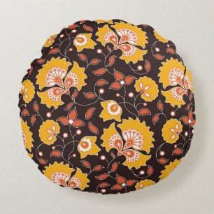 Coussins Ronds Floral Indien couleur Vintage sans fil