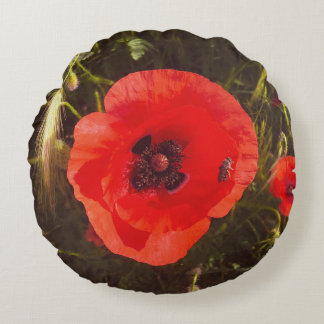 Coussins Ronds Floral Poppy Dream – Botanical Fantasy Wildflowers