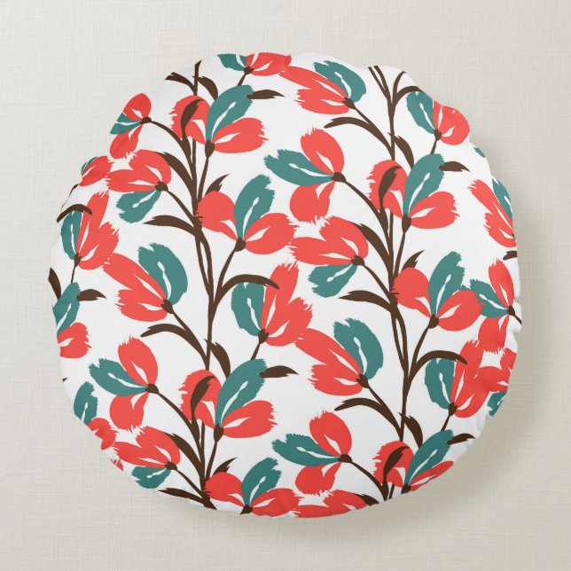 Coussins Ronds Floral seamless pattern. Cute floral background. P (Devant)