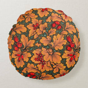 Coussins Ronds Floral victorien et feuille Motif Nature Art