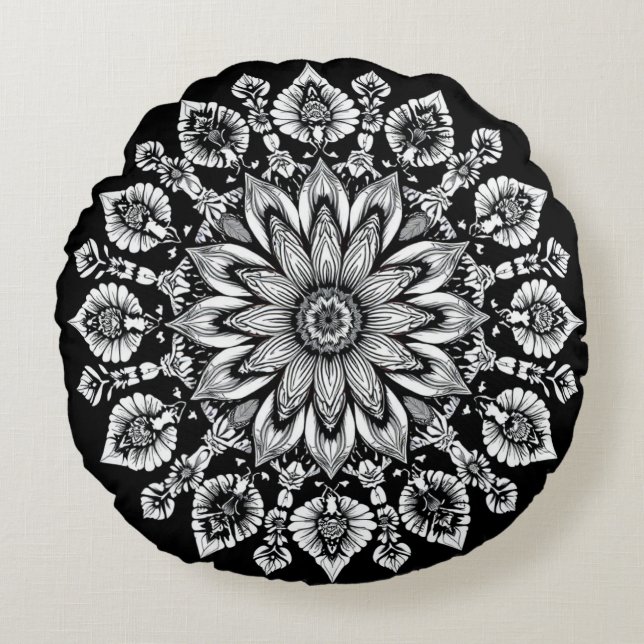 Coussins Ronds Flore céleste (Devant)