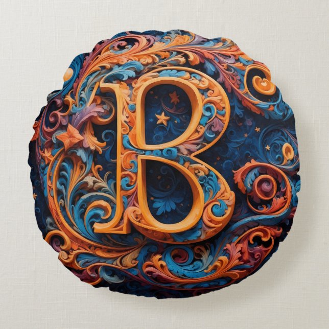 Coussins Ronds Flore céleste (Devant)