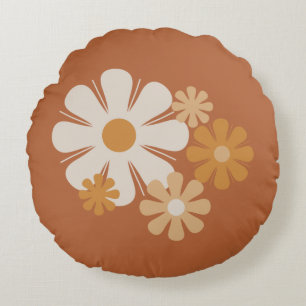 Coussins Ronds Flore Locus Rétro Minimaliste Motif Floral