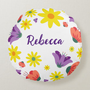 Coussins Ronds Flore mignonne