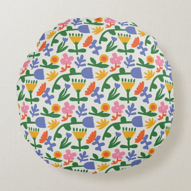 Coussins Ronds Flore printanière (Devant)