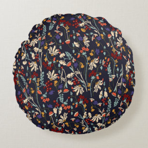 Coussins Ronds Flore tropicale : Vintage botanique aléatoire.