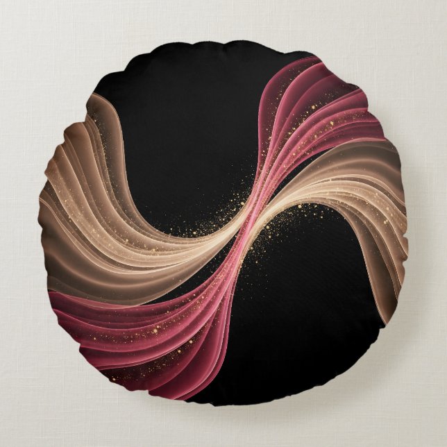 Coussins Ronds Flux Éternel d'Amour — Art Romantique Abstrait (Devant)