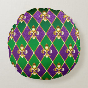 Coussins Ronds Fond de bijoux Mardi Gras