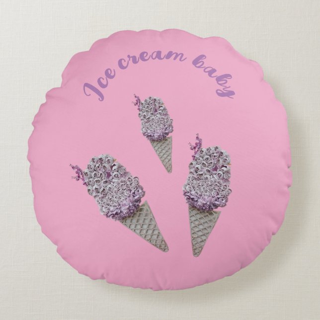 Coussins Ronds Fond rose (Devant)