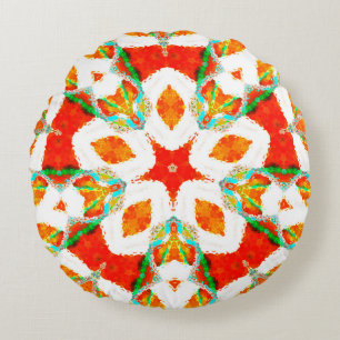 Coussins Ronds Fonte colorée symétrique motif, céramique