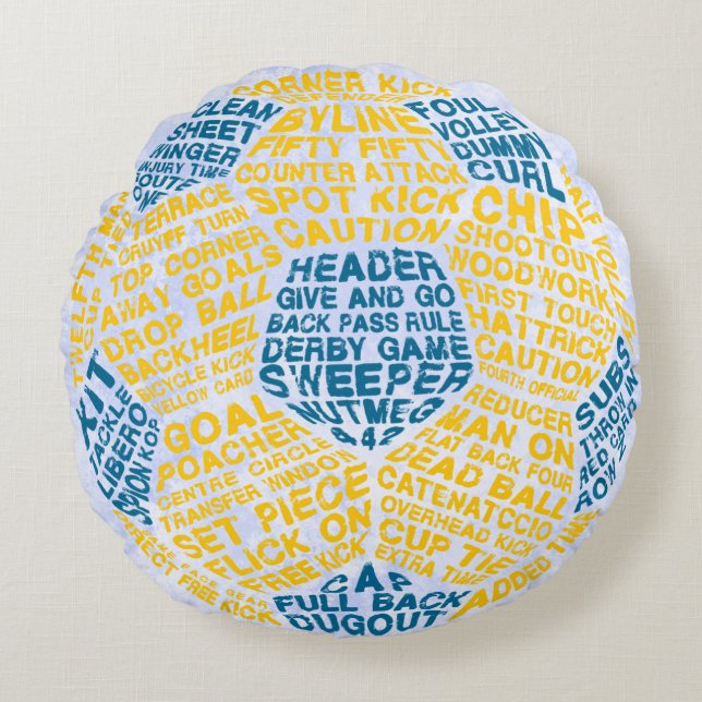 Coussins Ronds Football Soccer Ball Word Art (Devant)