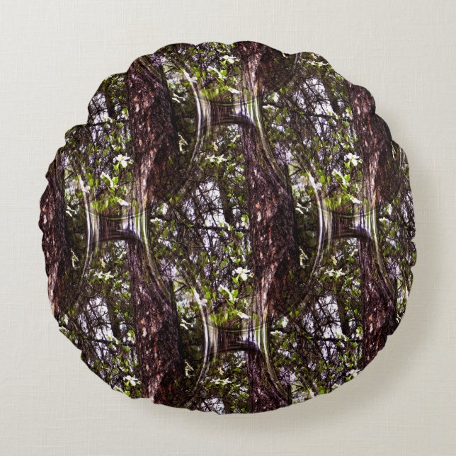 Coussins Ronds Forêt de Dogwoods.... (Devant)