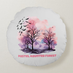 Coussins Ronds Forêt hôtelière Pastel