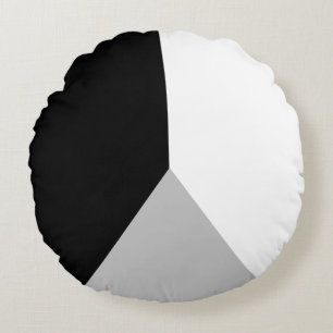 Coussins Ronds Forme géométrique abstraite noire grise et blanche
