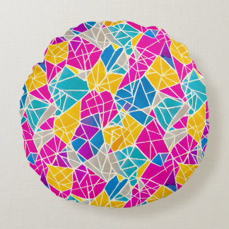 Coussins Ronds Formes et lignes géométriques en couleur vive