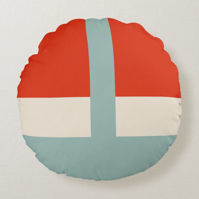 Coussins Ronds Formes géométriques Abstrait Rouge Gris (Devant)