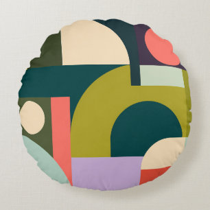 Coussins Ronds Formes Géométriques Abstraites Design Moderne Colo