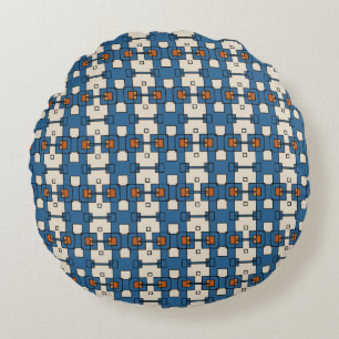 Coussins Ronds Formes géométriques bleu orange crème