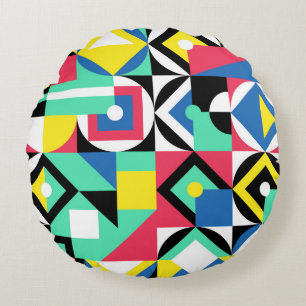 Coussins Ronds Formes géométriques colorées Ornement décoratif