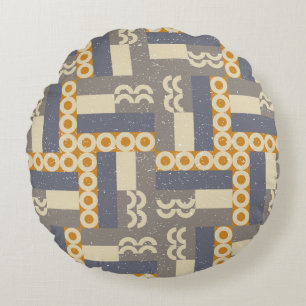 Coussins Ronds Formes géométriques rétro, motif moderne