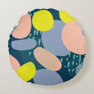 Coussins Ronds Formes géométriques : style coloré Memphis