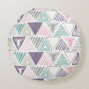 Coussins Ronds Formes triangulaires, style vintage dessiné à la m