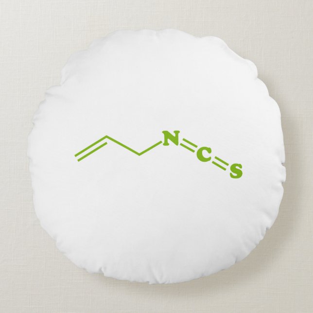 Coussins Ronds Formule moléculaire de l'isothiocyanate de Wasabi  (Devant)