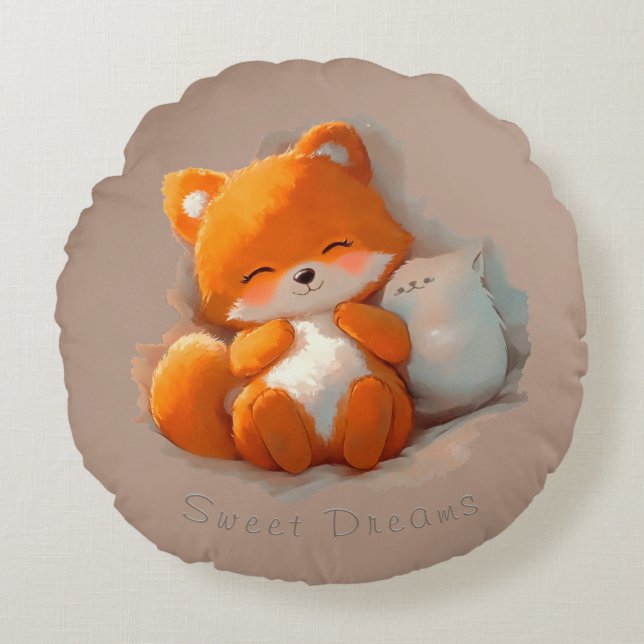 Coussins Ronds Fox cub anime (Devant)