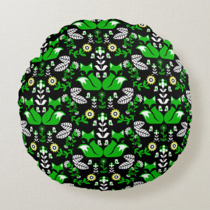 Coussins Ronds Fox Nordic Scandinavian Folk Art nappe