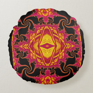 Coussins Ronds Fractale flamboyante