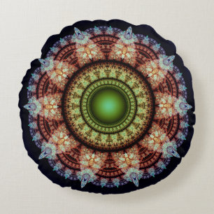 Coussins Ronds fractale orientale ornement splendide