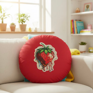 Coussins Ronds Fraise